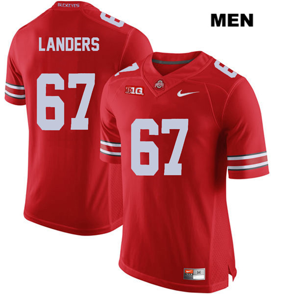 Ohio State Buckeyes Men's Robert Landers #67 Red Authentic Nike College NCAA Stitched Football Jersey VC19K00MX